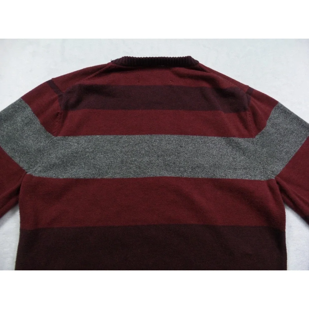 Levis Sweater Mens Size Small Red Striped Bent Crew Pullover‎ Stretch